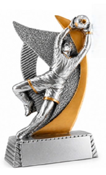 R26131 Voetbalkeeper Resin Zilver-Goud